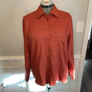 Orvis Orange Checked Shirt Size